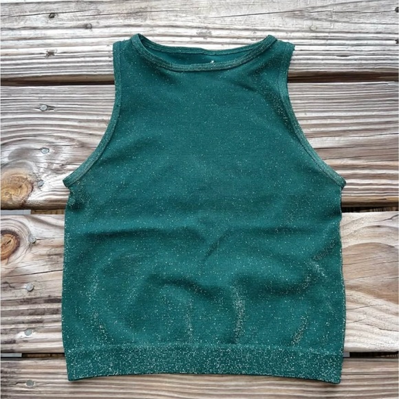 Free People Tops - Free People Teal Metallic Sleeveless Top XS/S